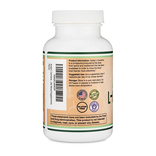 Acetyl L-Carnitine 1,000mg Per Serving, 150 Capsules (ALCAR for Brain Function Support Double Wood Supplements uk supplements