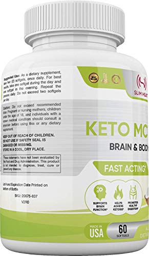 Slim Heat Keto MCT Oil Capsules with C8 & C10 - Fast Acting Ketosis Brain & Body Fuel Slim Heat uk supplements