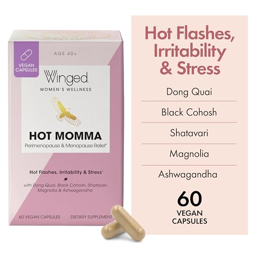 Winged Wellness Hot Momma, Perimenopause & Menopause Supplement - Vegan Menopause Winged Wellness uk supplements