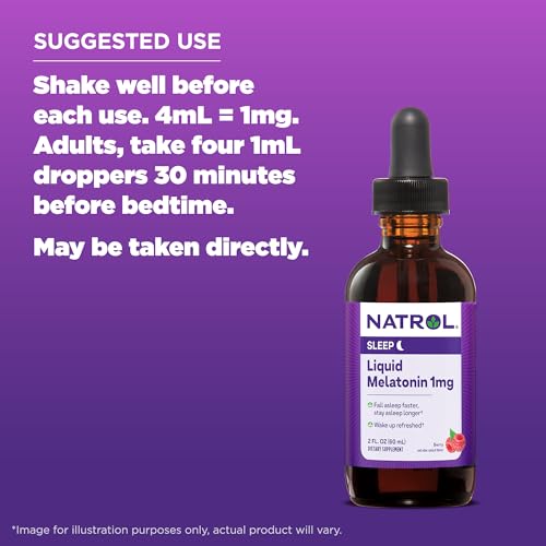 Natrol Liquid Melatonin 1mg, Berry-Flavored Dietary Supplement for Restful Sleep, 2 Fl Oz Natrol uk supplements