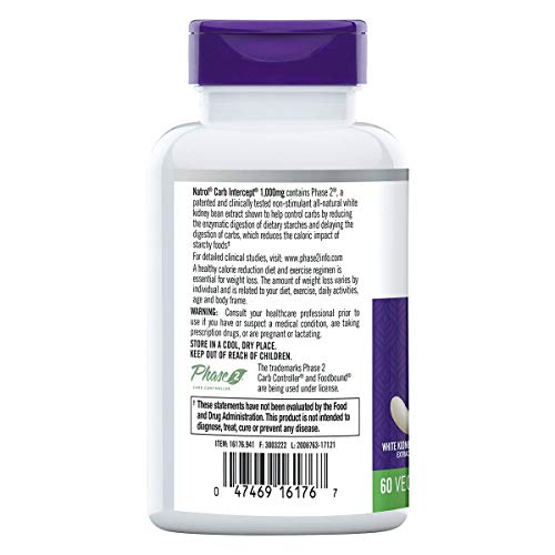 Natrol Carb Intercept with Phase 2 Carb Controller Capsules, White Kidney (Pack of 12) Natrol uk supplements