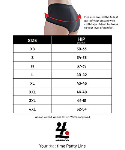 4period High Absorbency for Heavy Flow Period Panties; Leakproof, for Teens and Women (3 Black, X-Large) 4period uk supplements