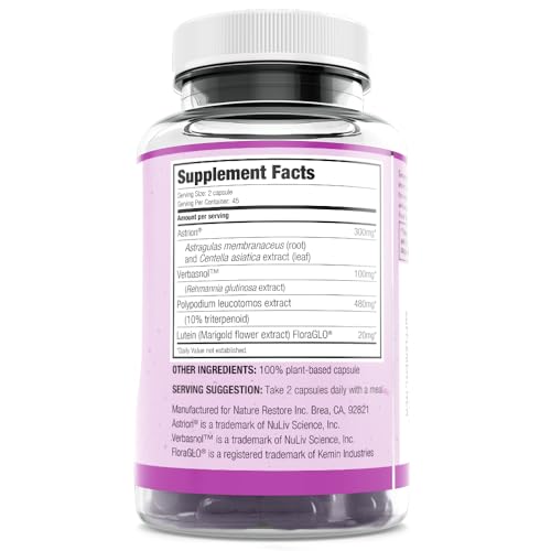Smarter Skin, Nourishing Skin Health Within, Triple Combination of Polypodium Leucotomos Extract, FloraGLO, Verbasnol, 60 Vegan Capsules Nature Restore uk supplements