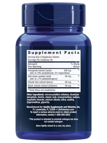 Life Extension Estrogen Balance Elite, Menopause Support Supplement, Hormone Balance, hot Flashes, Night Sweats, Vaginal Dryness, Gluten-Free, Non-GMO, Vegetarian, 60 Tablets. Life Extension uk supplements
