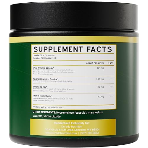 Colon Cleanse and Gut Detox for Weight Management & Digestive Support - Cascara Sagraoda DORADO NUTRITION uk supplements