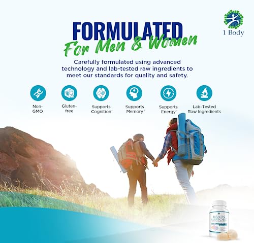 1 Body Brain Support: Twin Pack - 90 Capsules Each - Alpha GPC 1 Body uk supplements