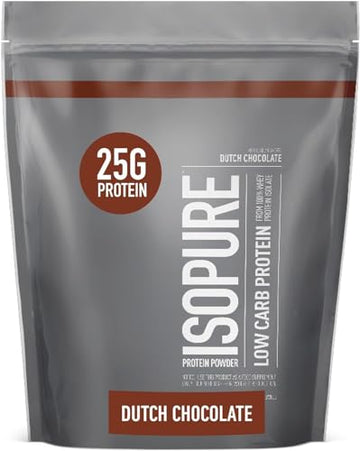 Isopure Dutch Chocolate Whey Isolate Protein Powder with Vitamin C & Zinc for Immune Isopure uk supplements