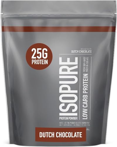 Isopure Dutch Chocolate Whey Isolate Protein Powder with Vitamin C & Zinc for Immune Isopure uk supplements