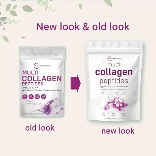 Multi Collagen Protein Powder, 2 Pounds – Type I,II,III,V,X with Biotin 10000mcg Micro Ingredients uk supplements