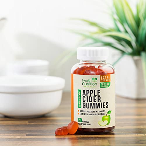 Vegan Apple Cider Vinegar Gummies | Max Strength 1000mg | ACV Supplement Gummy for Adults Health Nutrition Naturals uk supplements
