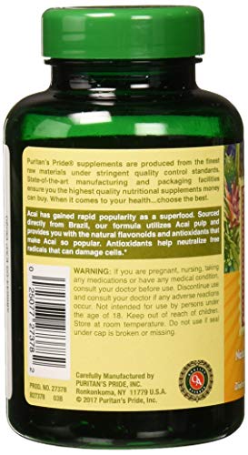 Puritan's Pride Triple Strength Acai 3000 MG, 120 Count Puritan's Pride uk supplements