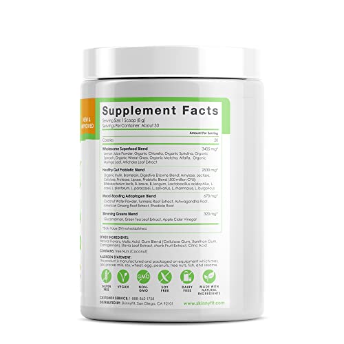 SkinnyFit Mango Splash Skinny Greens, Green Juice Superfood Powder, Natural Energy SkinnyFit uk supplements