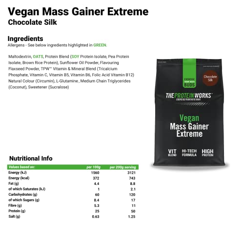 Protein Works - Vegan Mass Gainer Extreme | High Calorie Protein Powder | Weight Gainer Protein Works uk supplements