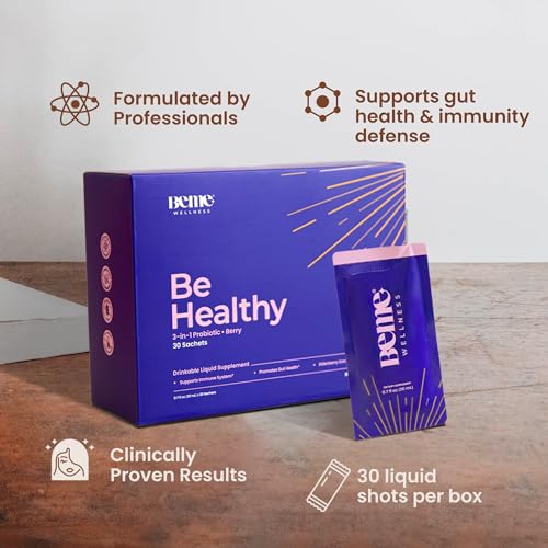 Be Healthy 3-in-1 Liquid Probiotics for Women and Men - Vitamin C, Zinc, Elderberry BeMe uk supplements