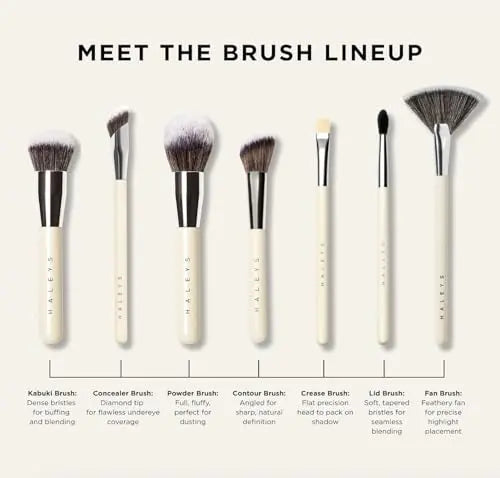 Haleys Beauty Kabuki Foundation Brush For Applying Powder, Foundation, Bronzer, Blush, and Mineral Make up, Soft Bristles, Seamless Blending, Makeup Brushes Essential, Vegan & Cruelty Free HALEYS uk supplements