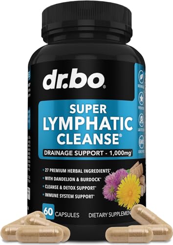 Lymphatic Support Herbal Supplement with Echinacea & Ginger - For Lymph Drainage & Detox DR. BO uk supplements