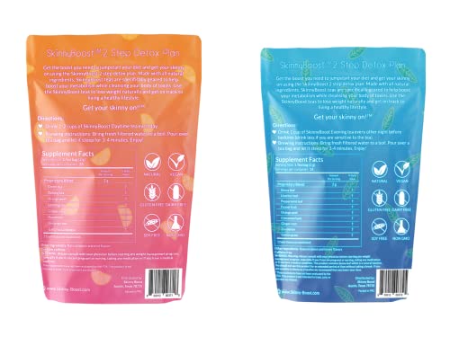 SkinnyBoost - Detox Tea Power Kit-1 - Daytime Tea (28 Bags) 1 Evening Detox Tea (14 Bags) SkinnyBoost uk supplements