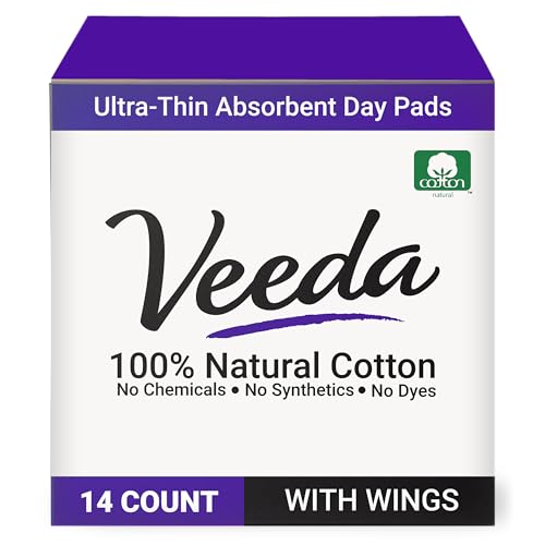 Veeda Ultra-Thin Absorbent Day Pads with 100% Natural Cotton Top Sheet are Always Chlorine Veeda uk supplements