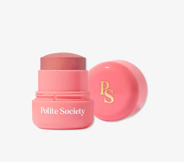 Polite Society Polite Pops Powder Blush Stick, Hybrid Cream to Powder Formula, Buildable Color with Coastal Plant and Vitamin E, Malibu shimmering golden peach Aus Healthcare uk supplements