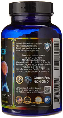 Migraine Relief, Quad-Formula with PA-Free Butterbur (150mg), CoQ10 (300mg), Magnesium Glycinate (300mg), High-Dose Riboflavin (400mg) - MigrA Zero (120 Caps) Optimal Dosing for Migraine Sufferers Iconis Bioceuticals uk supplements