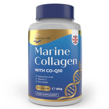 Reverse Life Marine Collagen Capsules 1200mg – with Hyaluronic Acid & Vitamin C + Q10 Reverse Life uk supplements
