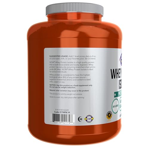 NOW Sports Nutrition, Whey Protein Isolate, 25 g With BCAAs, Unflavored Powder NOW uk supplements