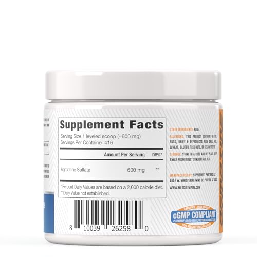 Muscle Empire Agmatine Sulfate Powder - Enhanced Nitric Oxide Production & Lean Muscle Muscle Empire uk supplements