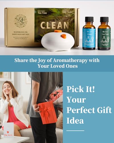 VTS Waterless Diffuser with Essential Oils Set, Tea Tree Essential Oil Aromatherapy Gift Set VEDA TINDA SCENT uk supplements