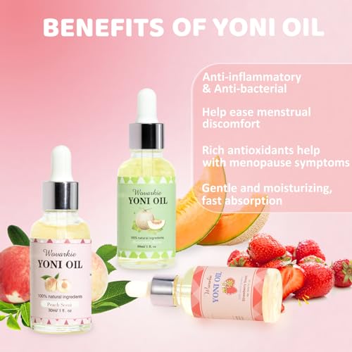Yoni Oil for Women Set Of 3, 100% Natural Feminine Oil Intimate Deodorant for Women, Eliminates Odor Wovarkie uk supplements
