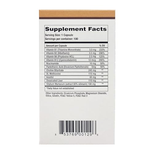 LIPOCHOL, Liver Health, Vitamin and Nutrient Boost (100 Capsules/Pack of 1) LIPOCHOL uk supplements