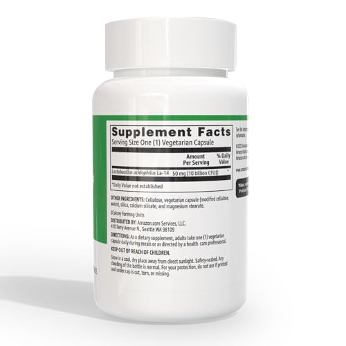 Amazon Basics Daily Probiotic, 10 Billion Active Cultures, Supporting Digestive and Intestinal Health, Capsule, 60 Count, Two Month Supply Amazon Basics uk supplements