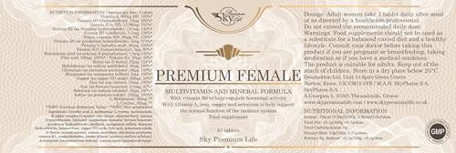 Sky Premium Life Female Multivitamin and Minerals Food Supplement – 60 Tablets Sky Premium Life uk supplements