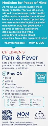 Mommy's Bliss Children's Pain and Fever Reducer, Kids Acetaminophen, Dye Free, Delicious Mixed Berry Flavor, Ages 2+, 4 Fluid Ounces (Pack of 2) Mommy's Bliss uk supplements