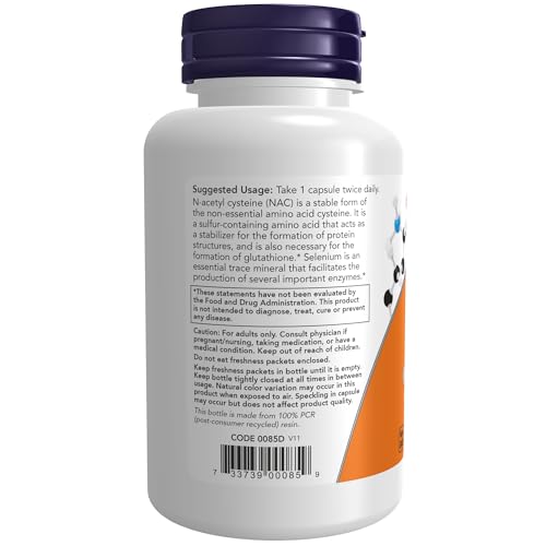 NOW Supplements, NAC (N-Acetyl Cysteine) 600 mg with Selenium & Molybdenum NOW uk supplements