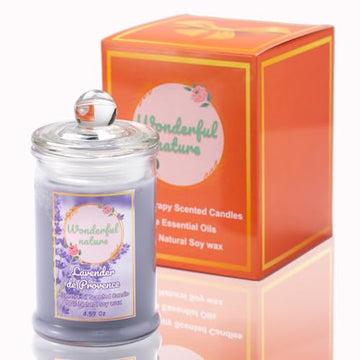 Wonderfulnature Lavender de Provence Pure Essential Oil Scented Candle, Aromatherapy WONDERFUL NATURE uk supplements