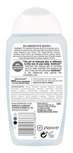 Femfresh Intimate Skin Care 0% Wash, 250ml Femfresh uk supplements