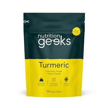 Nutrition Geeks Turmeric Tablets 2000 mg with Black Pepper & Ginger, High Strength Nutrition Geeks uk supplements