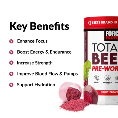 FORCE FACTOR Total Beets Pre-Workout Powder to Boost Energy & Endurance, Increase Force Factor uk supplements