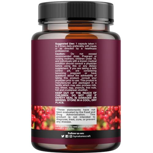 Kidney Support Cranberry Pills for Women and Men - High Strength Kidney Cleanse Detox Natures Craft uk supplements