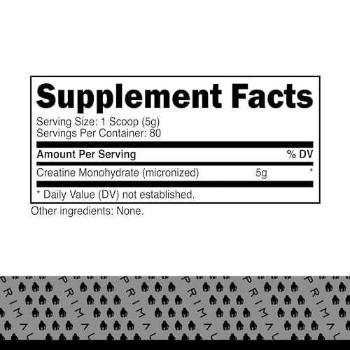 Primal Creatine Monohydrate Powder (400 Grams) | Unflavored Micronized Creatine Primal uk supplements
