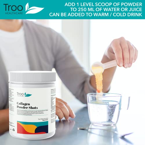 Hydrolysed Marine Collagen Peptides Powder Enhanced with Essential Vitamins 300g Troo Health Care uk supplements
