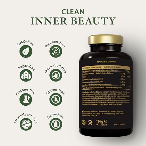 Collagen Capsules 820mg - 180 High Strength Capsules (3 Months Supply) SatinNaturel uk supplements