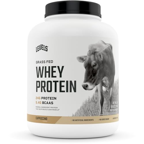 Levels Grass Fed 100% Whey Protein, No Hormones, Cappuccino, 5LB Levels Nutrition uk supplements