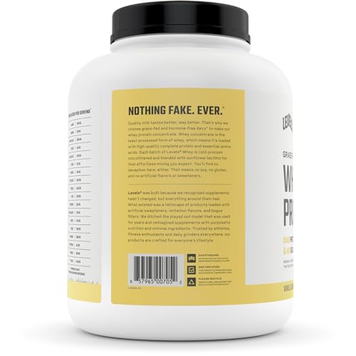 Levels Grass Fed 100% Whey Protein, No Hormones, Vanilla Bean, 5LB Levels Nutrition uk supplements