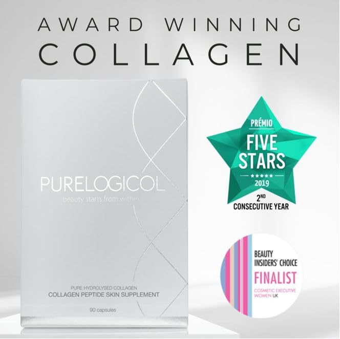 Collagen Tablets, Best Hydrolysed Protein Peptide Skin Supplement - 90 x Collagen Capsules x 800mg Purelogicol uk supplements