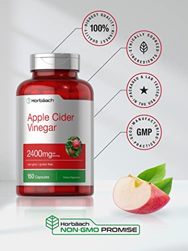 Horbaach Apple Cider Vinegar Capsules | 2400mg | 150 Count | Non-GMO, Gluten Free Horbäach uk supplements