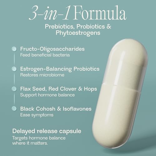 BIOMA Menopause Support Probiotics for Women - Hormone Free Hot Flash & Night Sweat Relief - Gut-Hormone Balance with Phytoestrogens, BB536, Delayed Release (60 Capsules - 30 Day Supply) BIOMA uk supplements