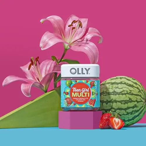 OLLY Teen Girl Multi Gummy, Healthy Skin and Immune Support, 15 Essential Vitamins, Biotin, Zinc, Calcium, Chewable Multivitamin OLLY uk supplements