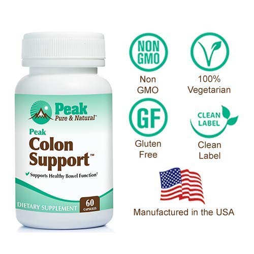 Peak Pure & Natural Colon Support - Colon Cleanse and Detox Supplement for Digestive Health - Gut Health Support with Inulin and Senna Leaf Extracts - with Fiber, Prebiotics, and Probiotics - 1 Pack Peak Pure & Natural uk supplements