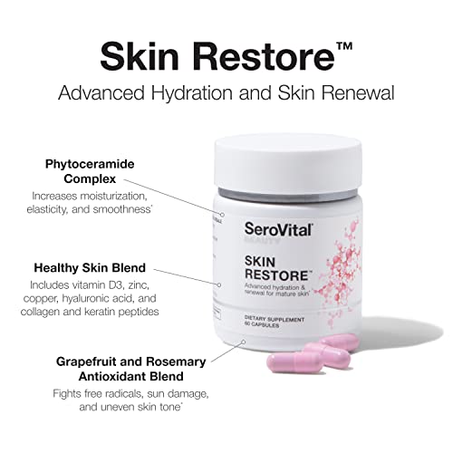 SeroVital Skin Restore, Healthy Skin Supplement with Ceramides and Hyaluronic Acid Serovital uk supplements